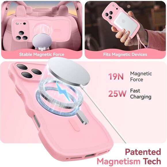 IPhone 17 Pro Max Case, Cute Wavy, Screen Protector, Wrist Strap, 20L-177PH018 - Picture 2 of 4